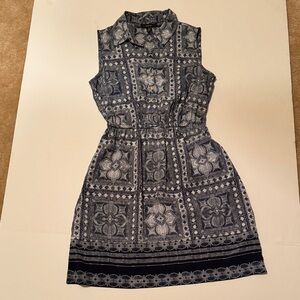Alfani Navy Floral Patterned Mini Dress